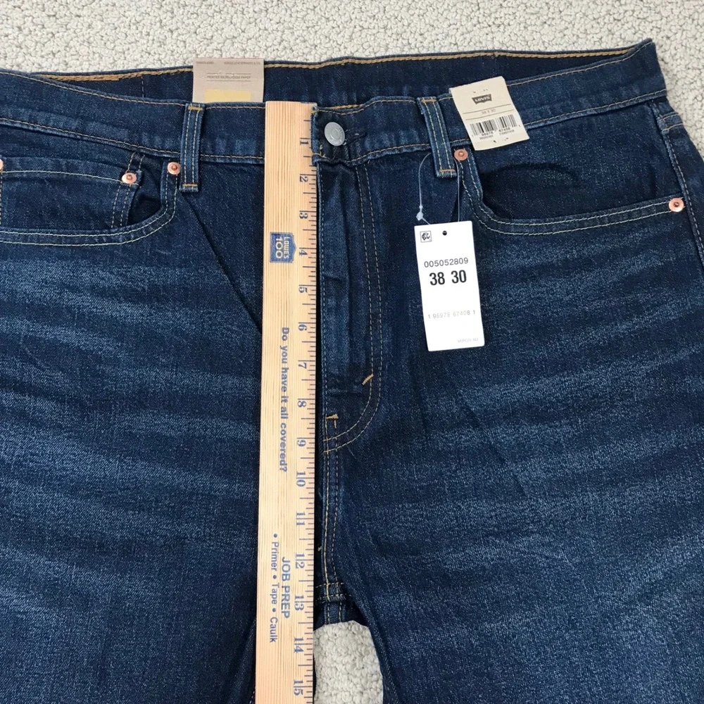 Levis 505 Regular Fit Dark Wash Indigo Denim Jeans 38x30 005052809‎ Mens